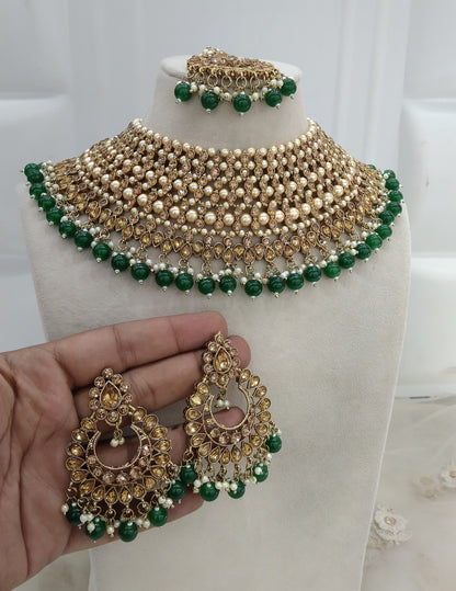 Green Necklace Indian Jewellery Shnu Set