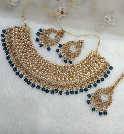 Blue Necklace Indian Jewellery Shnu Set