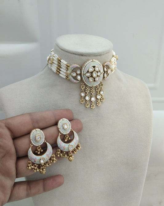 polki Kundan Choker Jewellery jasika Set