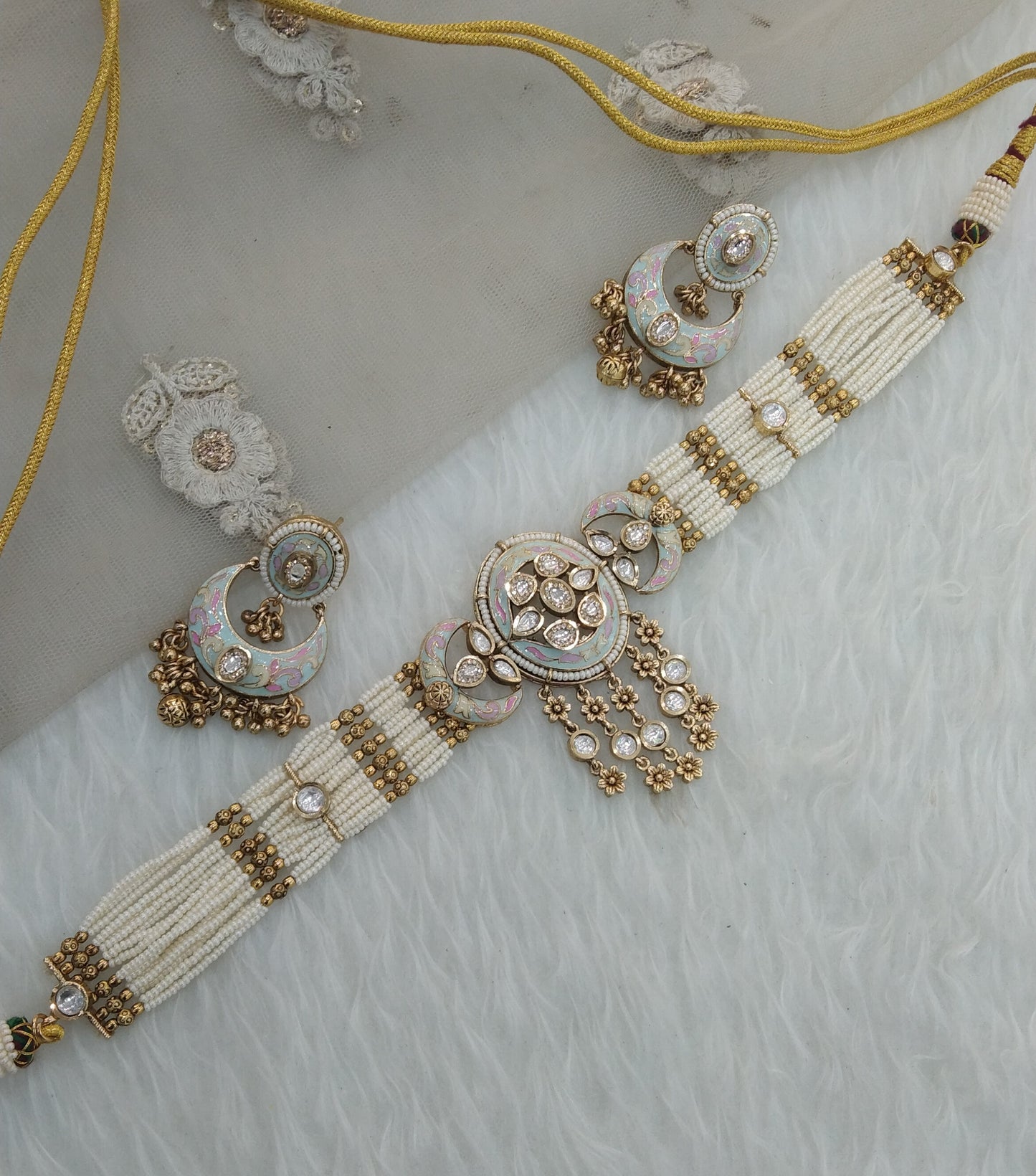 polki Kundan Choker Jewellery jasika Set