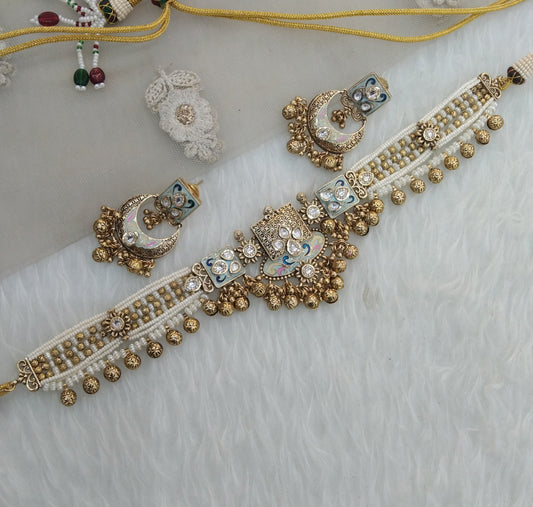 polki Kundan Choker Jewellery jasika Set
