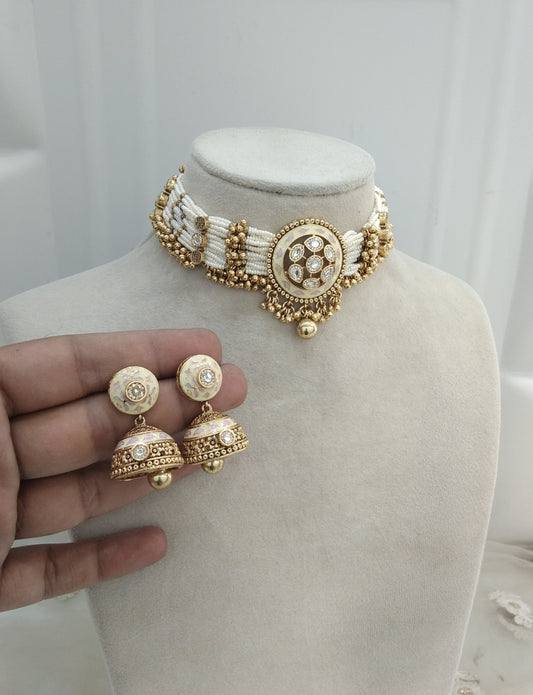 polki Kundan Choker Jewellery jasika Set