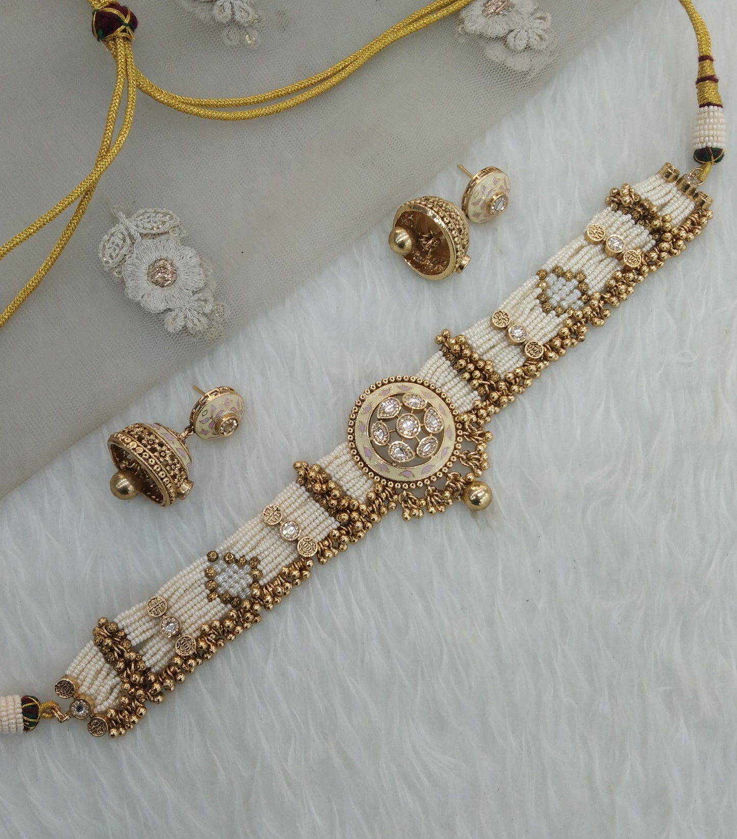 polki Kundan Choker Jewellery jasika Set