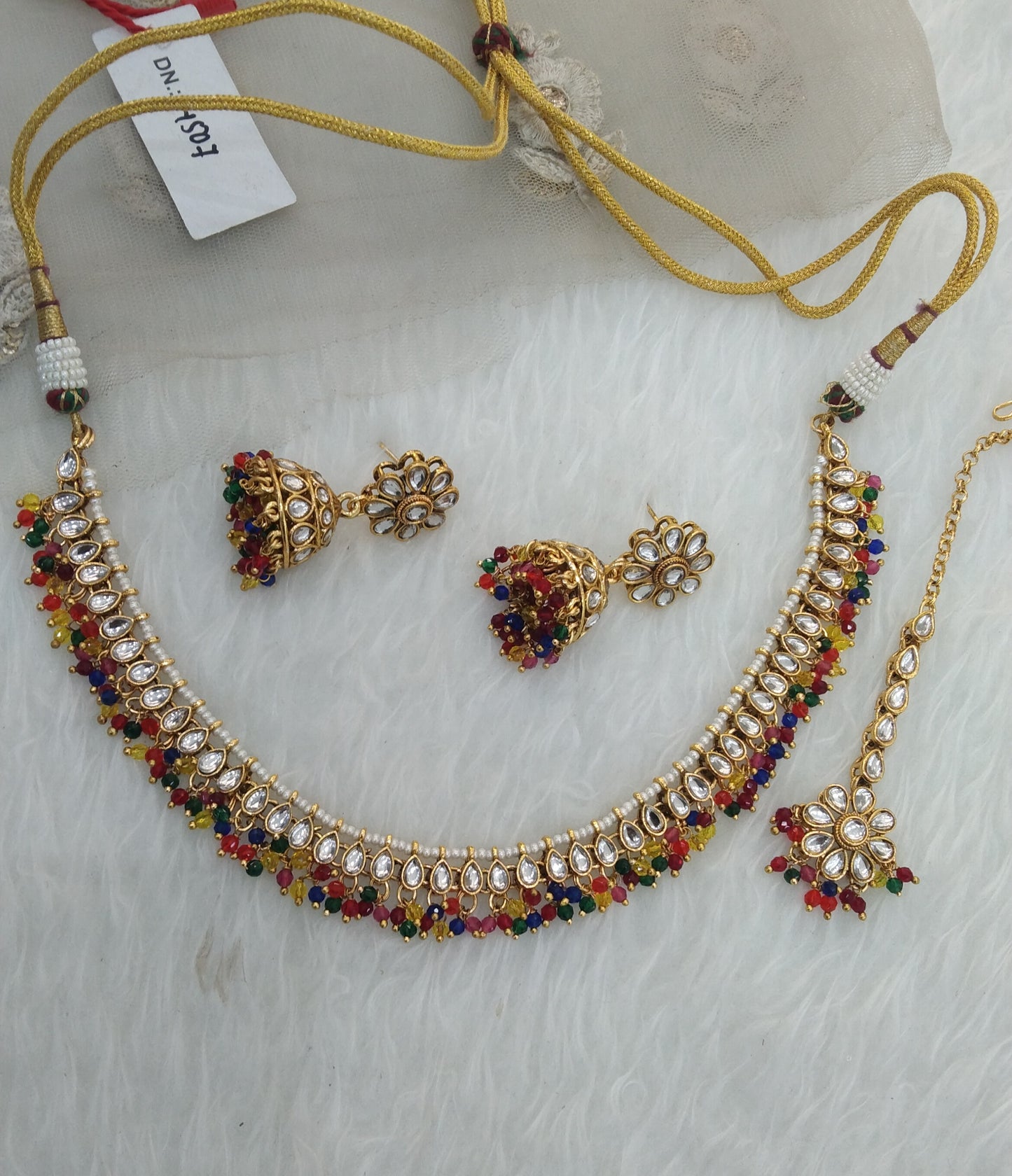 Multi color Kundan Necklace Jewellery Komal Set