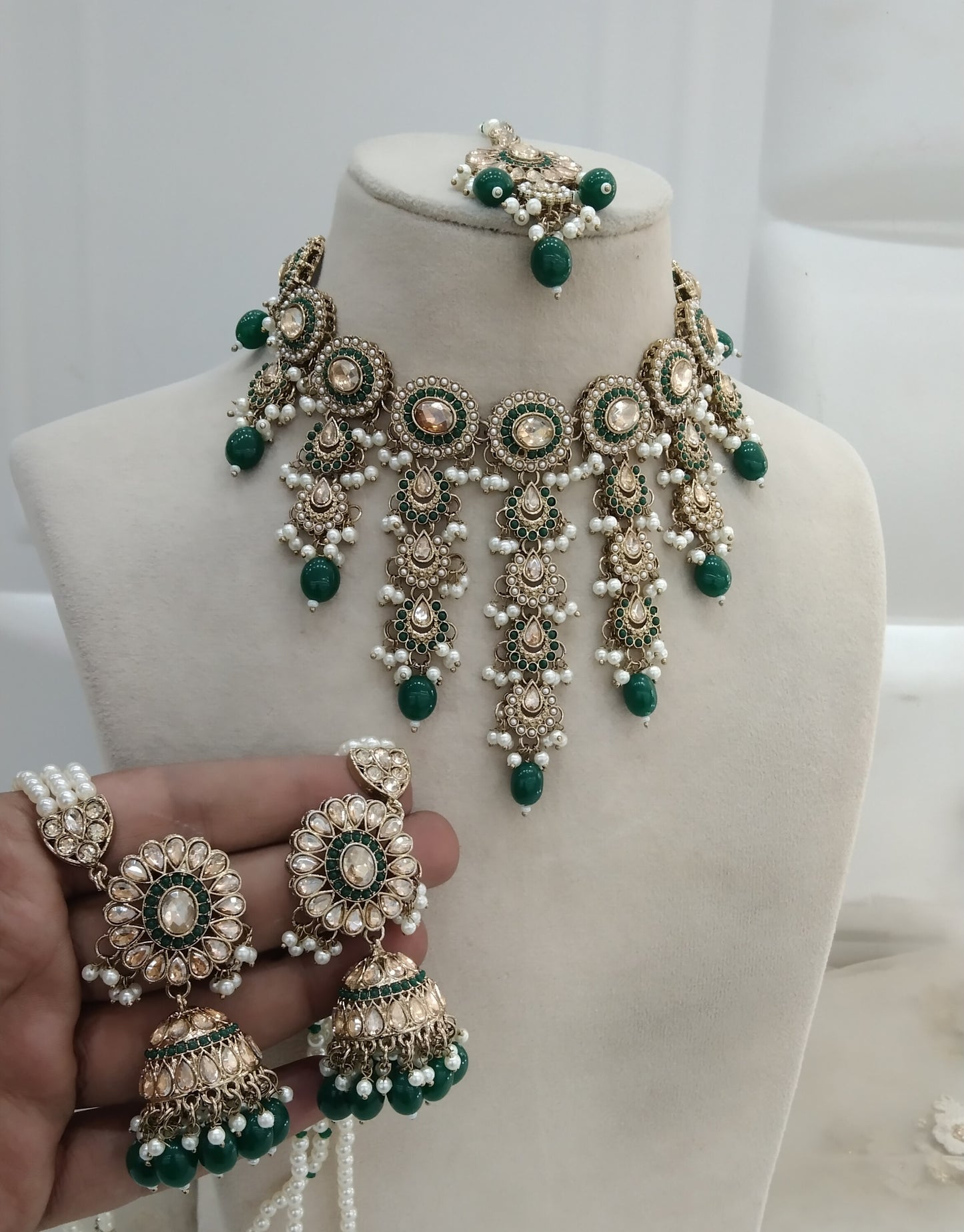 Green Necklace Jewellery Jaagran Set