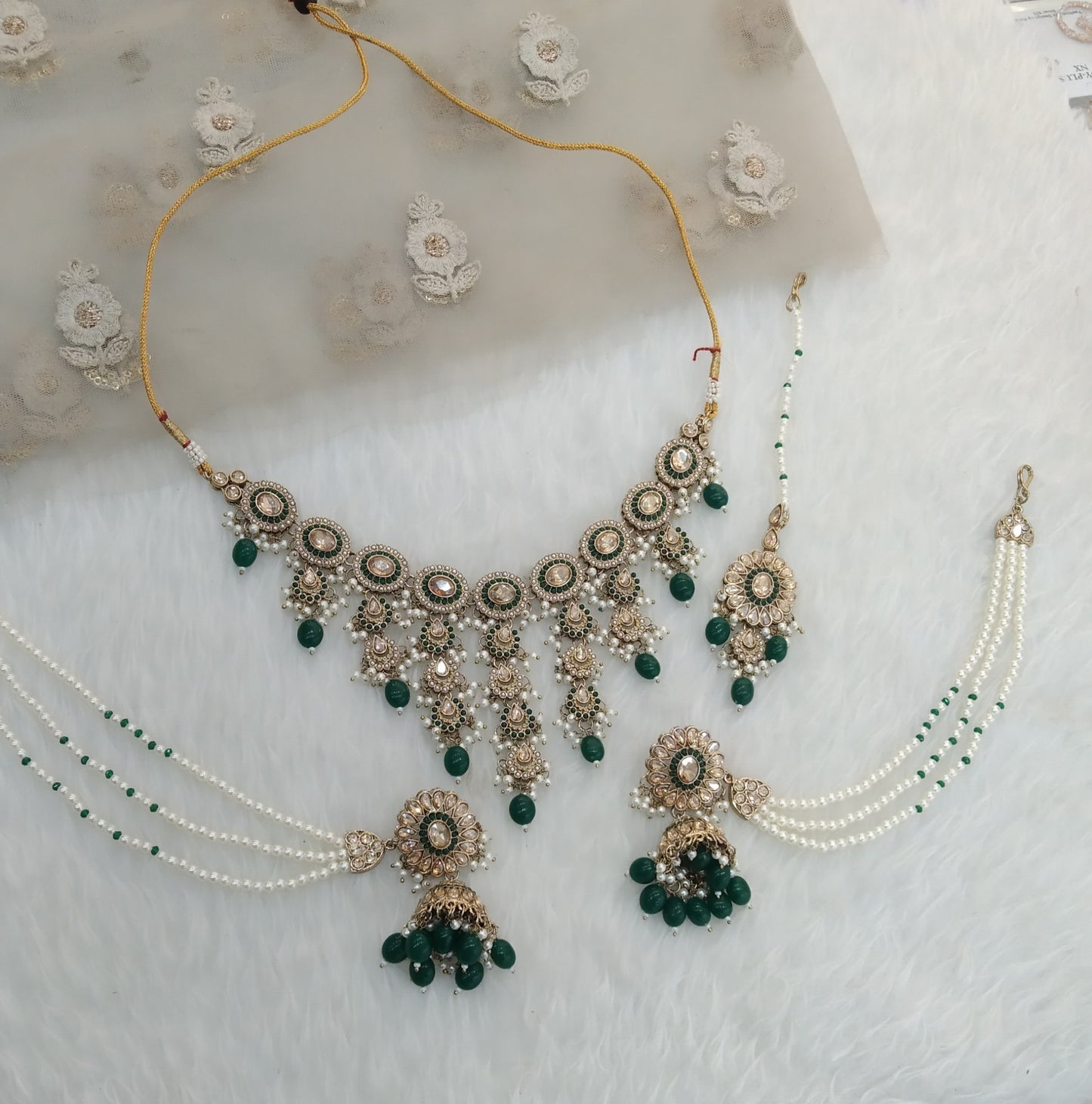 Green Necklace Jewellery Jaagran Set