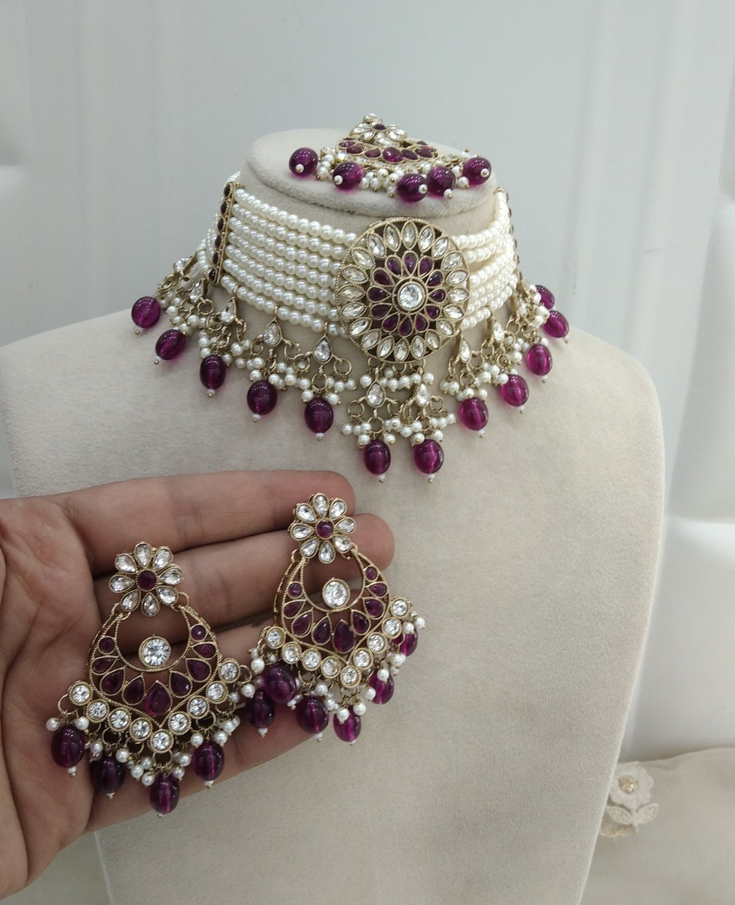 Purple Necklace Jewellery Jagmay Set