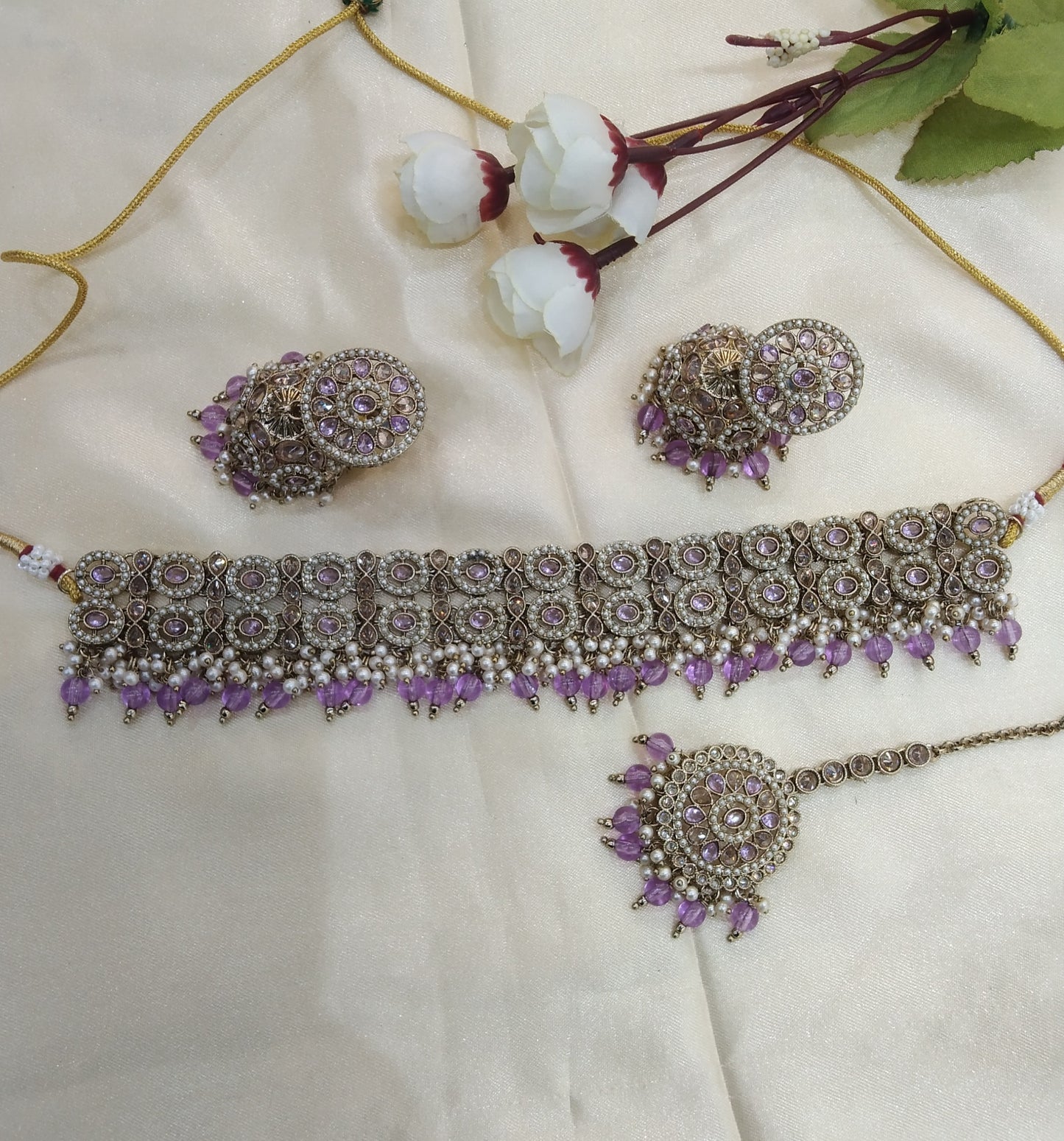 Lavender Choker Jewellery Mika Set