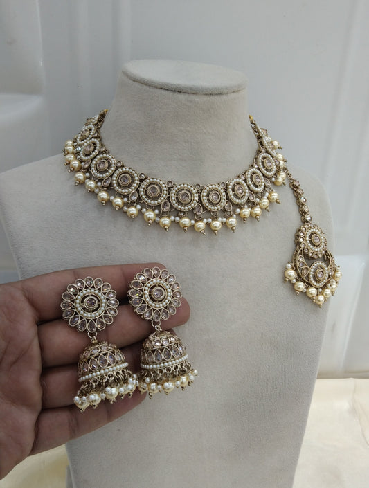 Antique Necklace Jewellery Mina Set