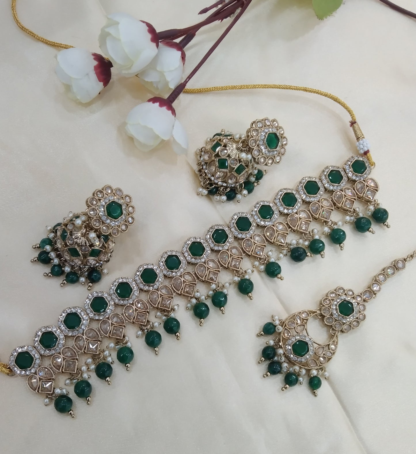 Green Choker Jewellery Malika Set