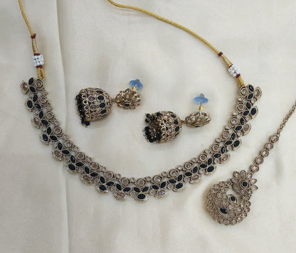 Black Necklace Jewellery Manisha Set