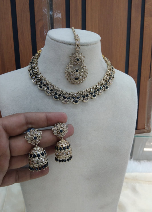 Black Necklace Jewellery Manisha Set