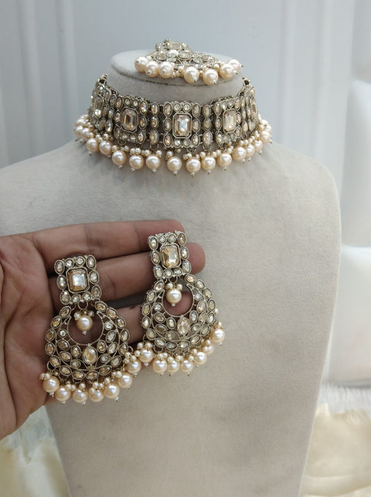 Antique Gold Choker Jewellery Ibhan Set