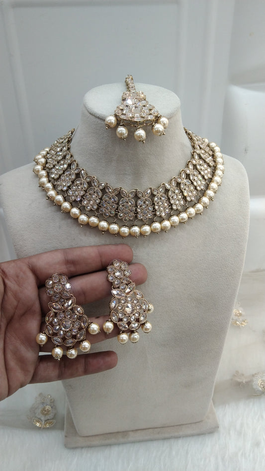 Antique Gold necklace Jewellery Burbank Set