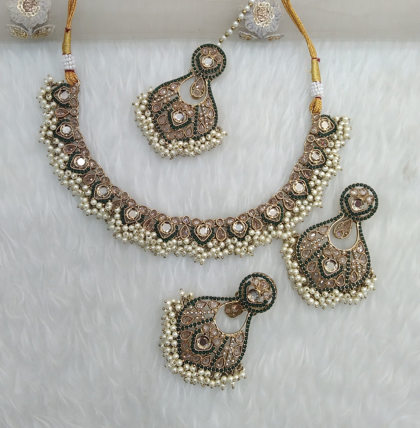 Green necklace Jewellery Alaia Set