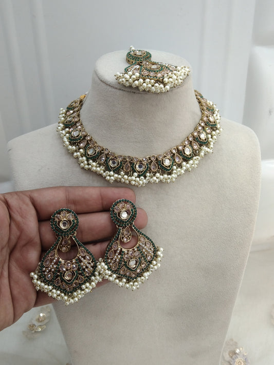 Green necklace Jewellery Alaia Set