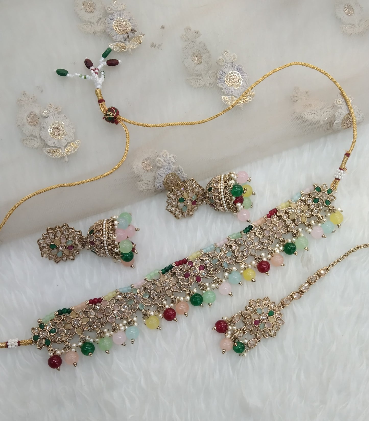 Multi Color Choker Jewellery Area Set