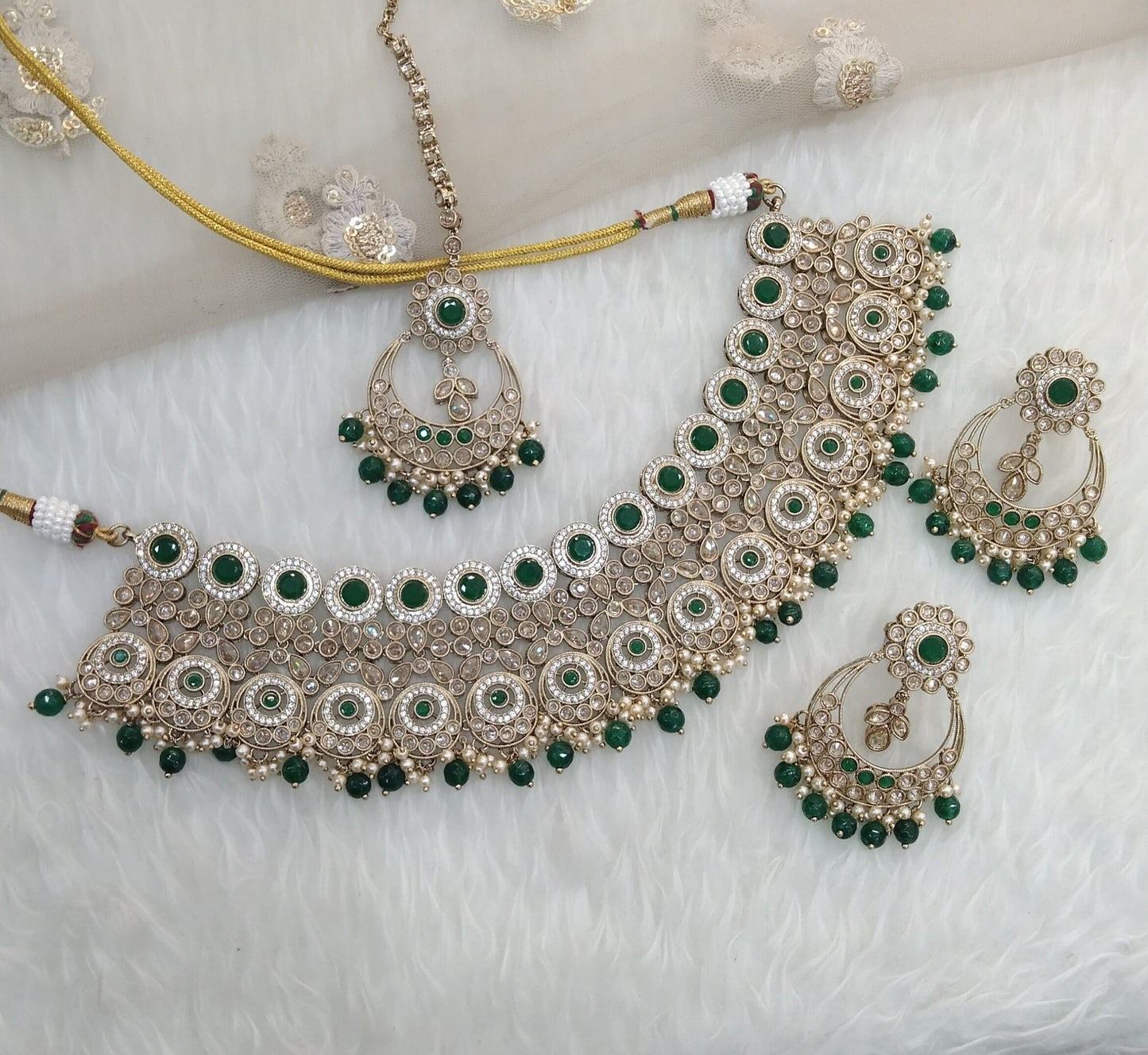 Green Choker Jewellery Bridal Alisha Set