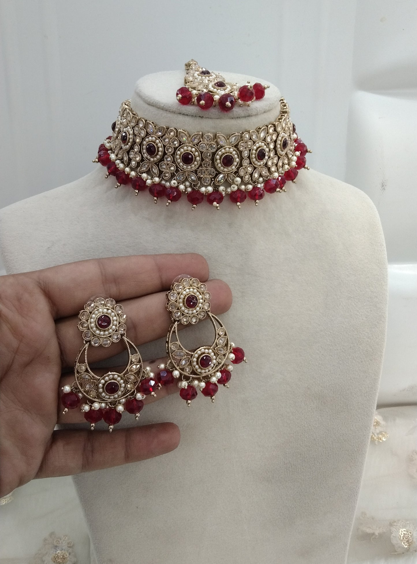 Ruby Choker Jewellery Bluff Set