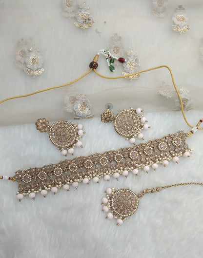 peach Choker Jewellery Bluff Set