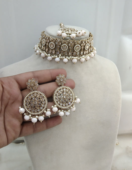 peach Choker Jewellery Bluff Set