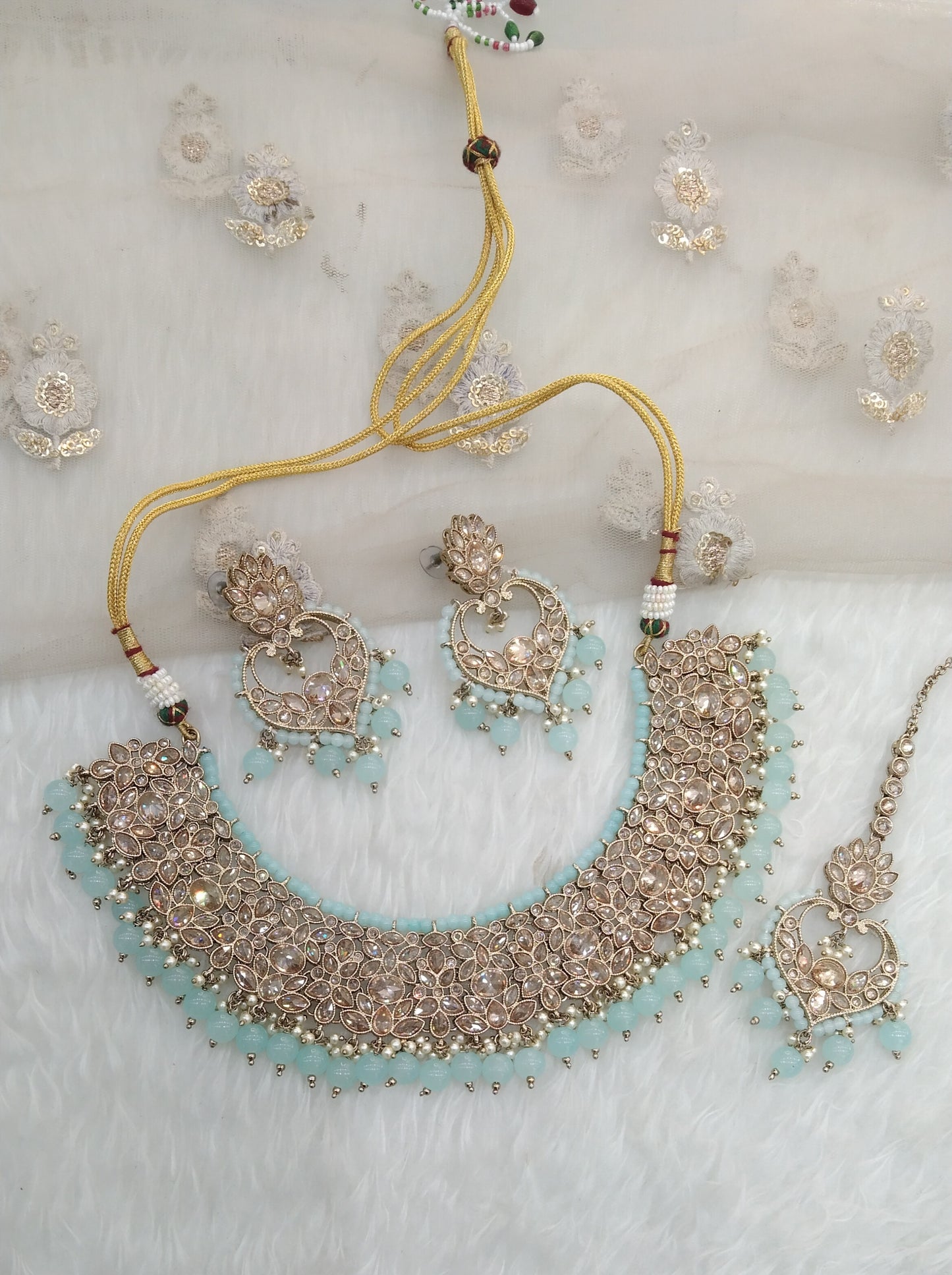 Sky Blue Bridal Necklace Compton Set