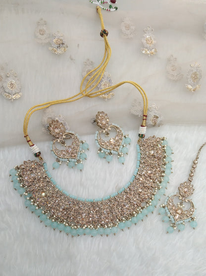Sky Blue Bridal Necklace Compton Set