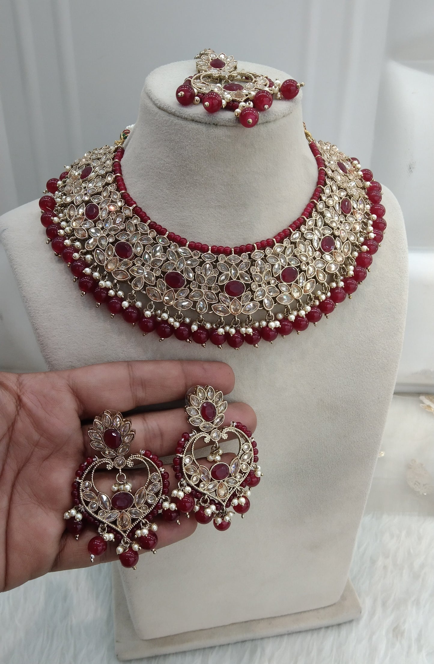 Ruby Bridal Necklace Compton