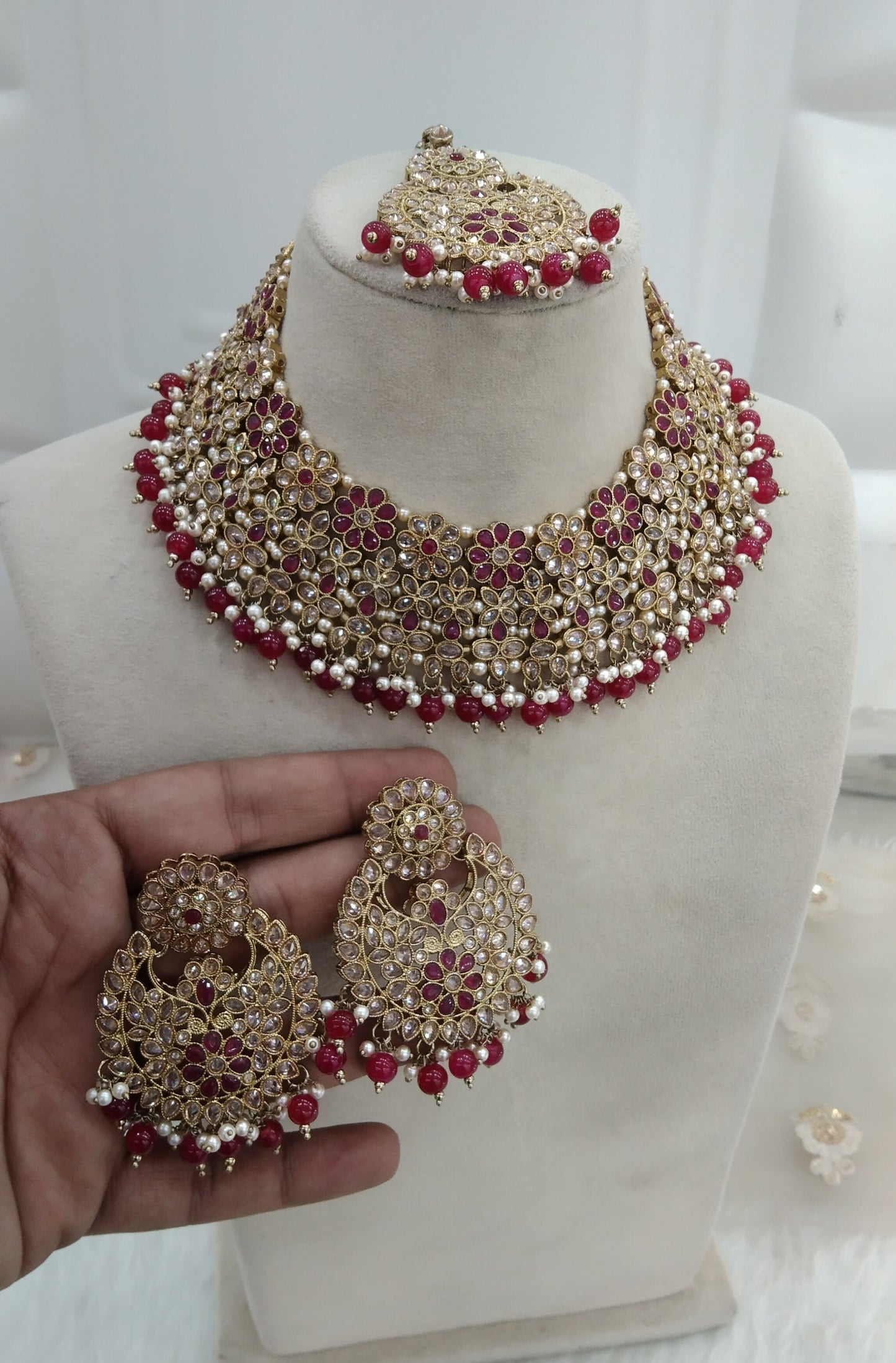 Ruby necklace Jewellery County Set