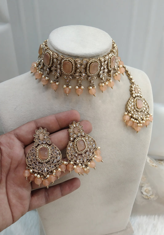 Peach Choker Jewellery Creek Set
