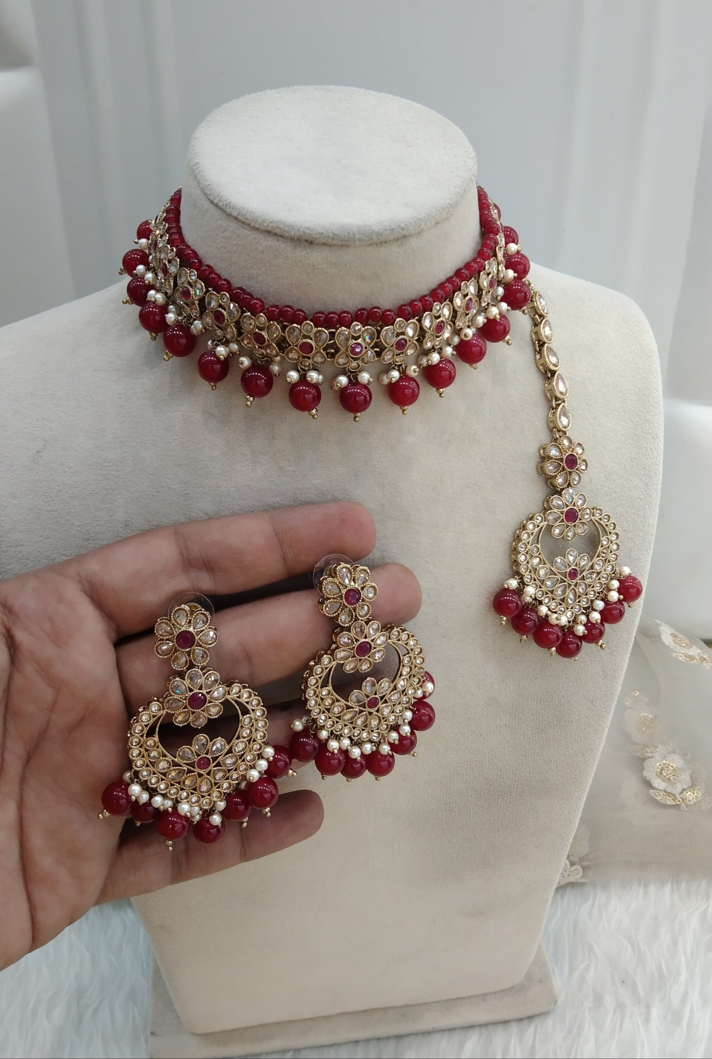 Ruby  Choker Jewellery Host  Set
