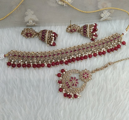 Ruby Choker Jewellery Fernie  Set