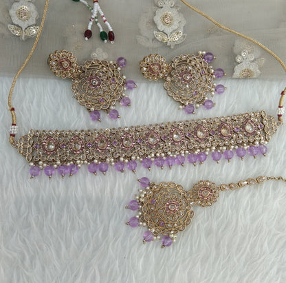 Lavender Choker Jewellery Holly  Set