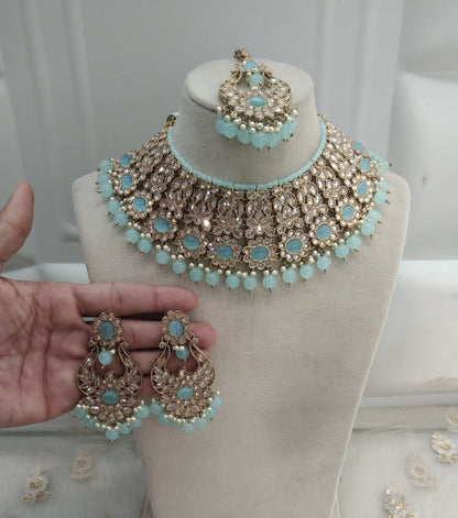 Sky Blue necklace Jewellery Queen Town Set