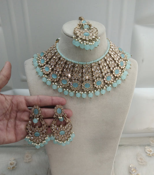 Sky Blue necklace Jewellery Queen Town Set
