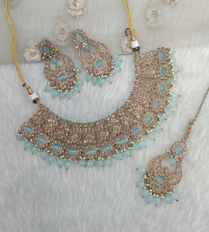 Sky Blue necklace Jewellery Queen Town Set