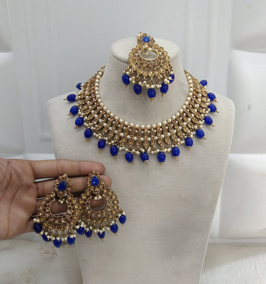 blue  necklace Jewellery Longman Set