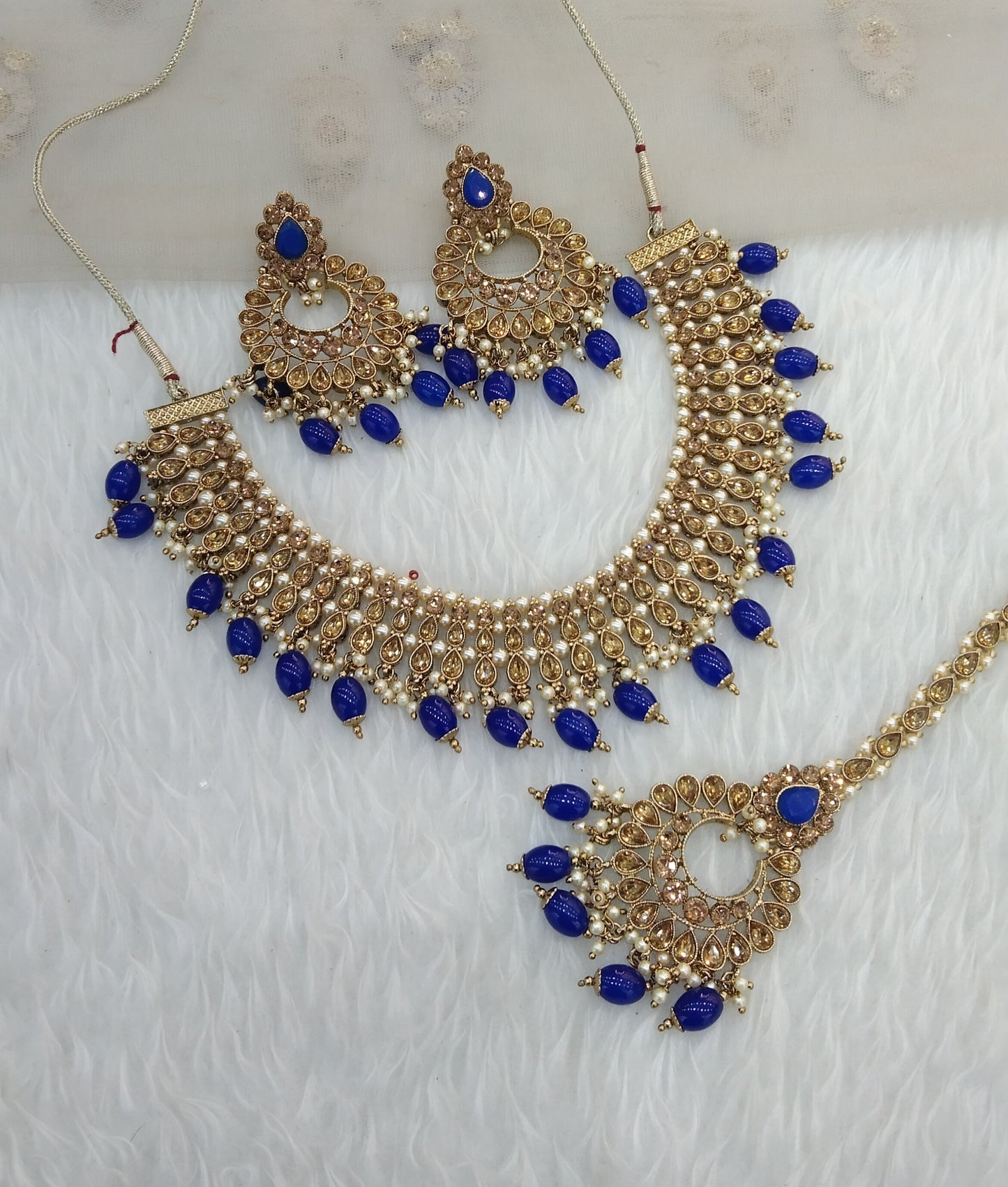 blue  necklace Jewellery Longman Set