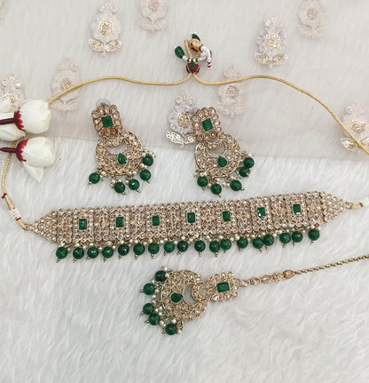 Green Choker Jewellery Sandieso  Set