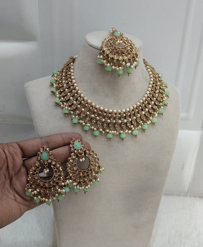 Pista Necklace Jewellery Rmoon Set
