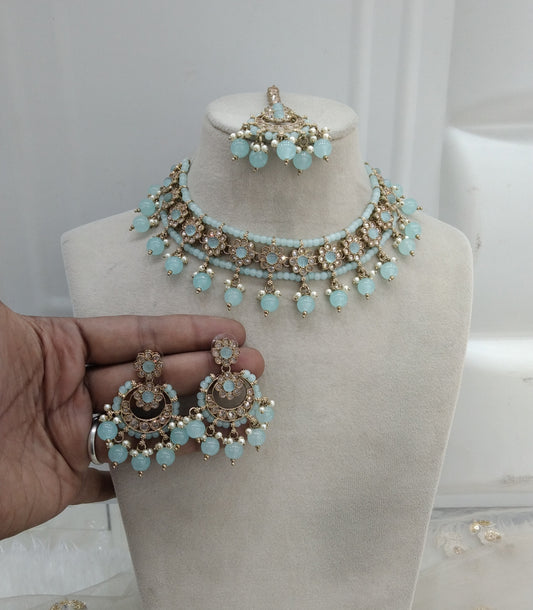 sky blue necklace Jewellery Melbourne Set