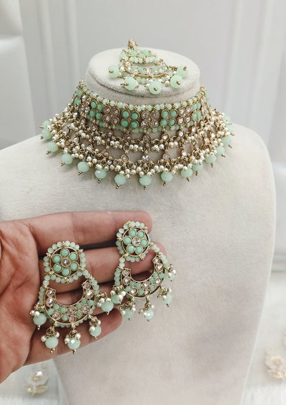 Pista Color Choker Jewellery Shine Set