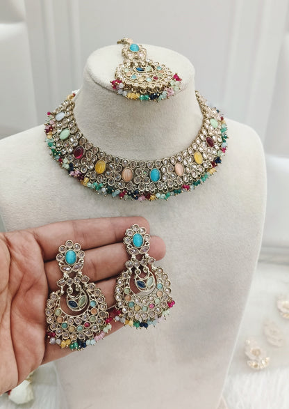 Multi color necklace Jewellery Riva Set