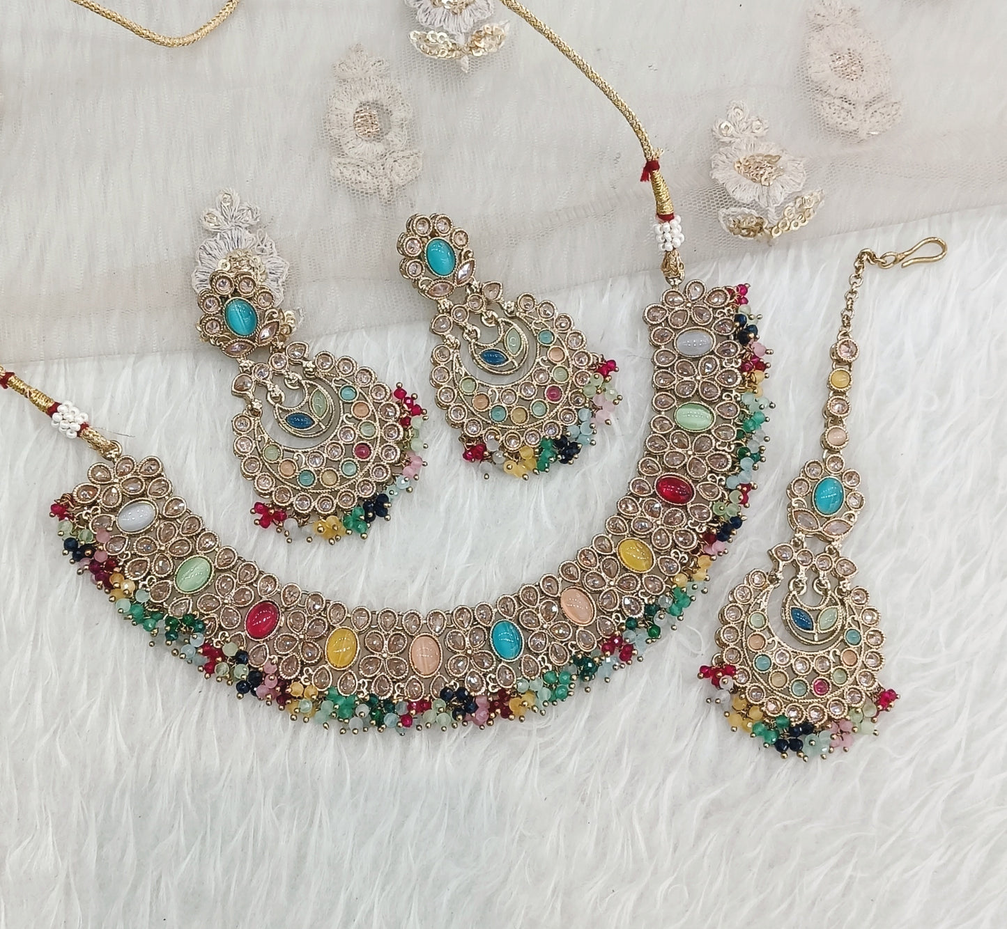 Multi color necklace Jewellery Riva Set
