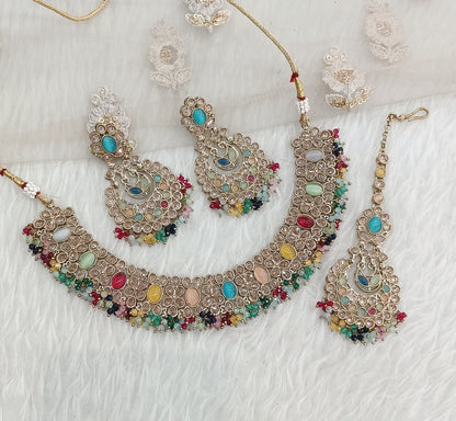 Multi color necklace Jewellery Riva Set