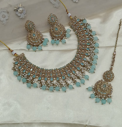 Sky Blue necklace Jewellery  Vani Set