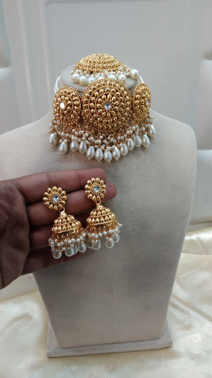 White Gold Punjabi choker Birpal set