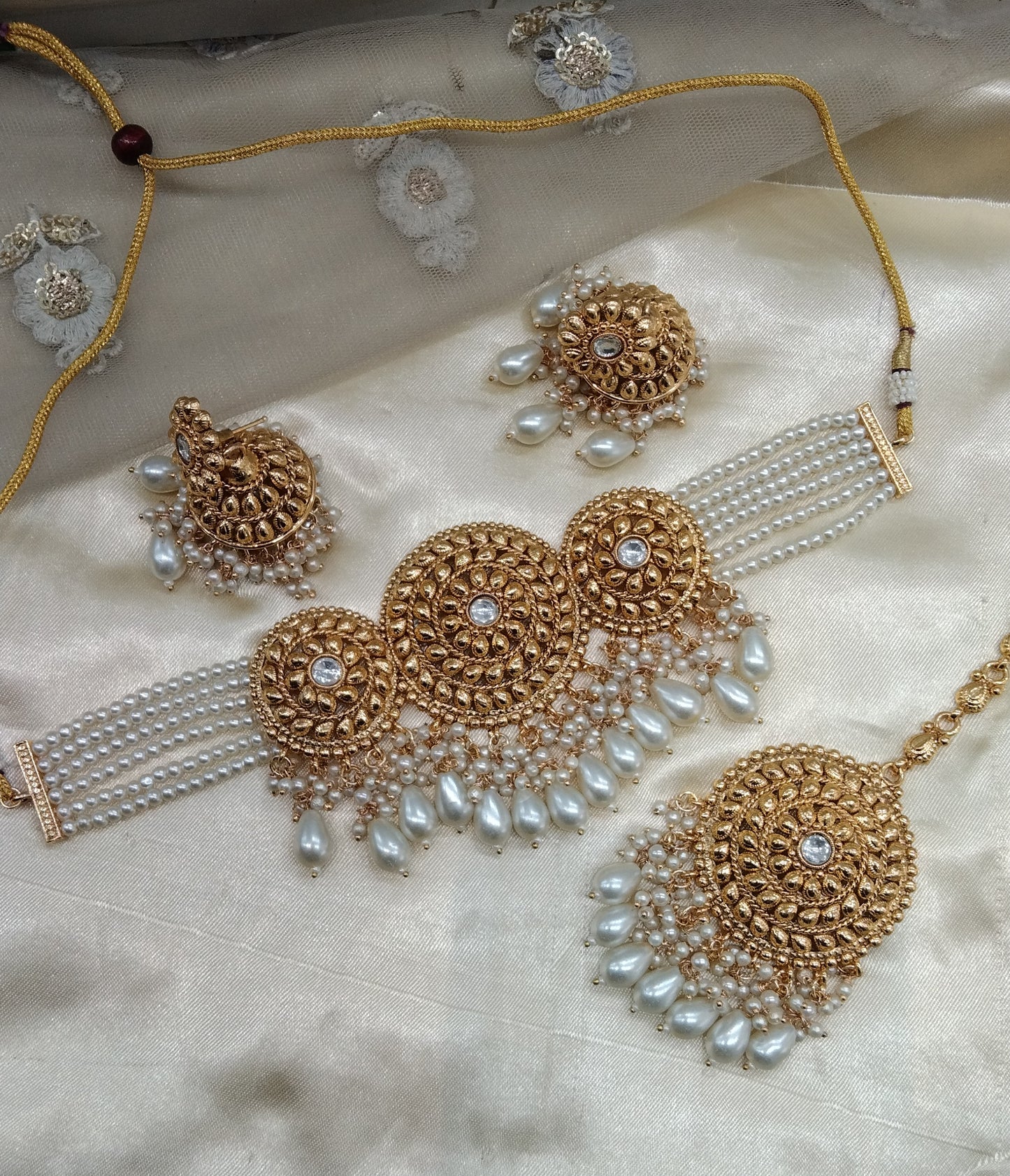White Gold Punjabi choker Birpal set