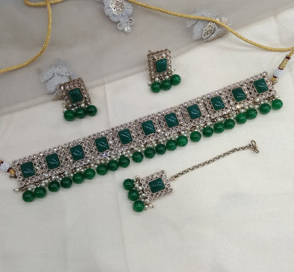 Green Choker Jewellery Soha Set