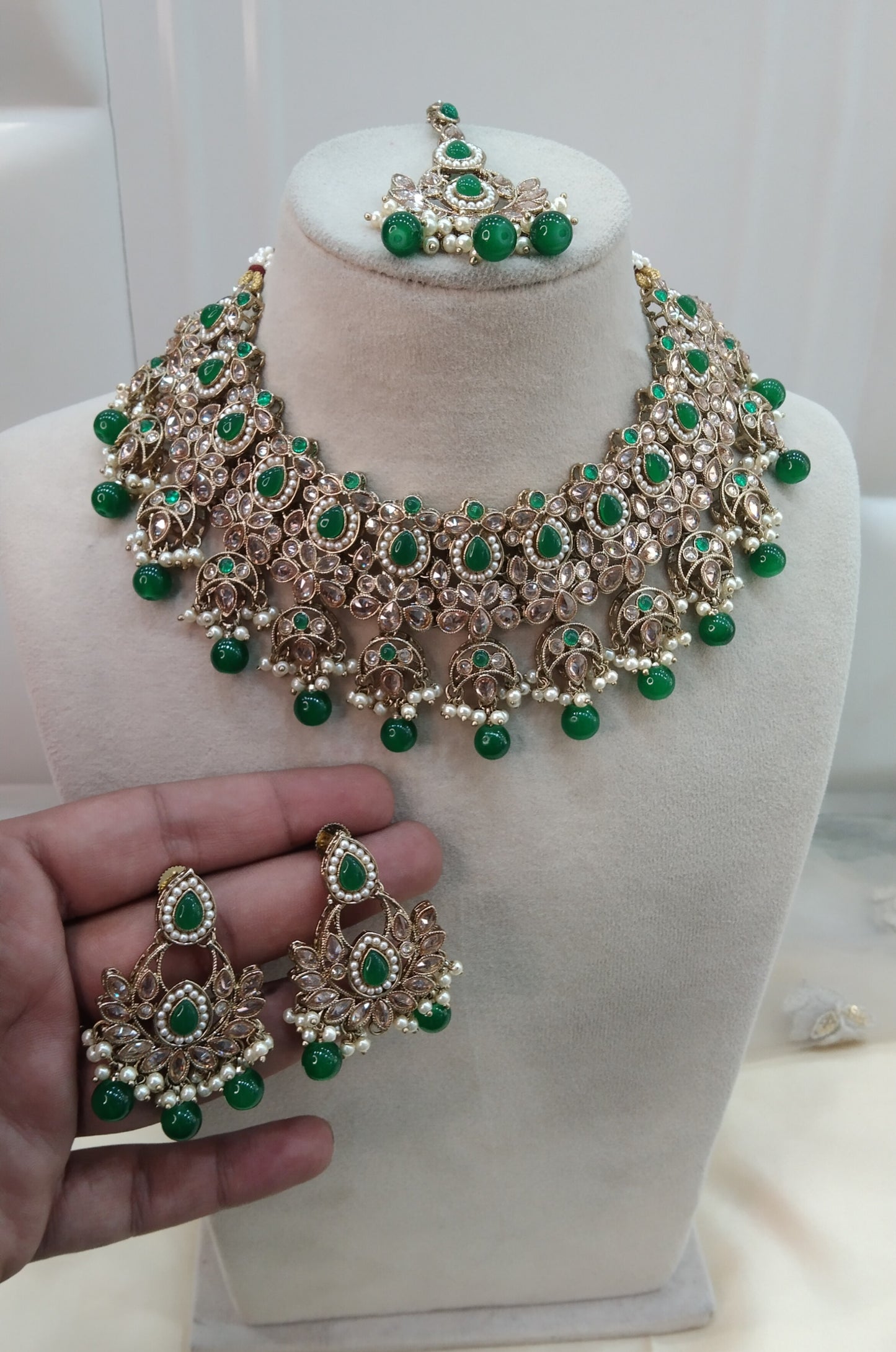 Green Necklace Jewellery Jani Set